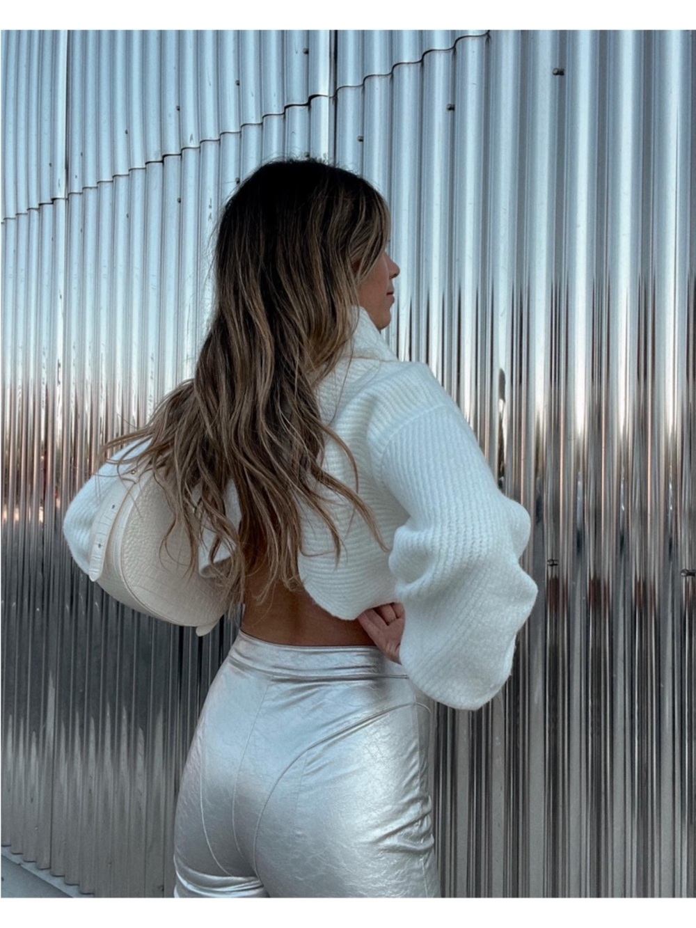 Michael Costello x Revolve Cropped Turtleneck Knit Sweater